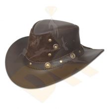 D-Brown Nubic Leather Hat